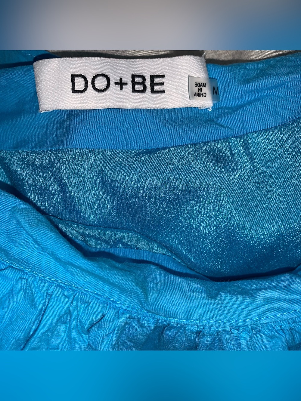 Do+Be One Shoulder Ruffle Romper In Ocean Blue Size Medium - Picture 5 of 7